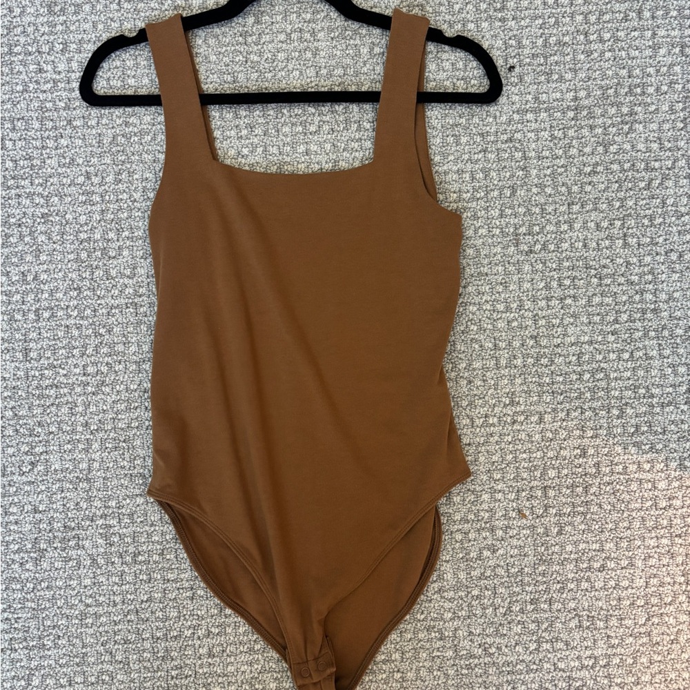 Brown Square Neck Bodysuit